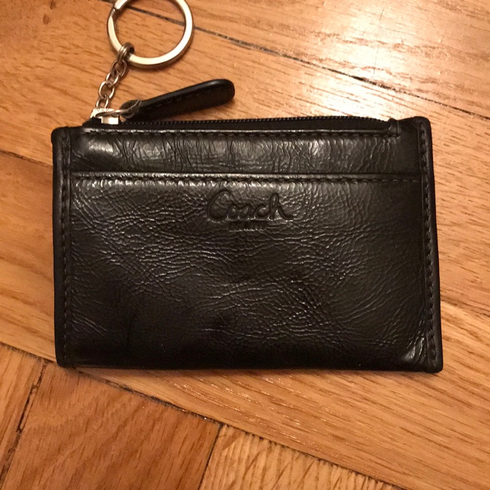 Coach Black Leather Coin Purse